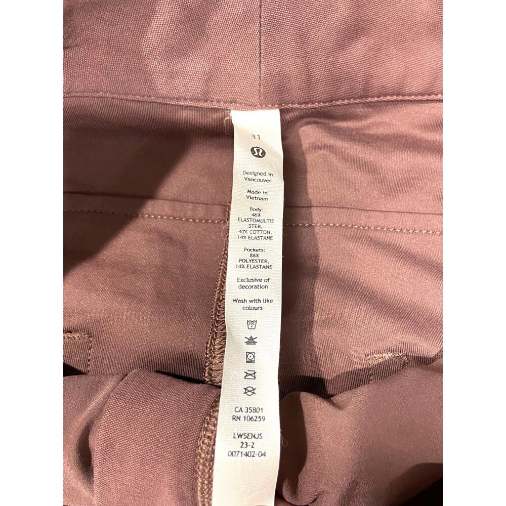 Lululemon City Sleek 5 Pocket High-Rise Wide-Leg Pant Full Length Brown Size 31 - Picture 3 of 16